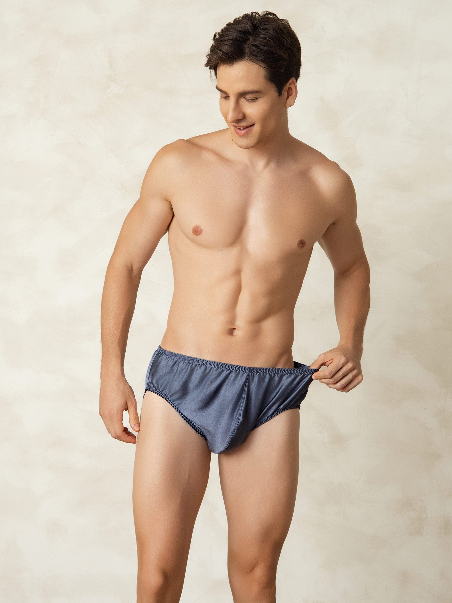 [GrayishBlue] SilkSilky-UK Pure Silk Mens Underwear 005