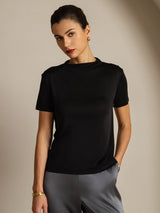 [Black] SilkSilky-UK Short Sleeve Women's T-Shirt 001