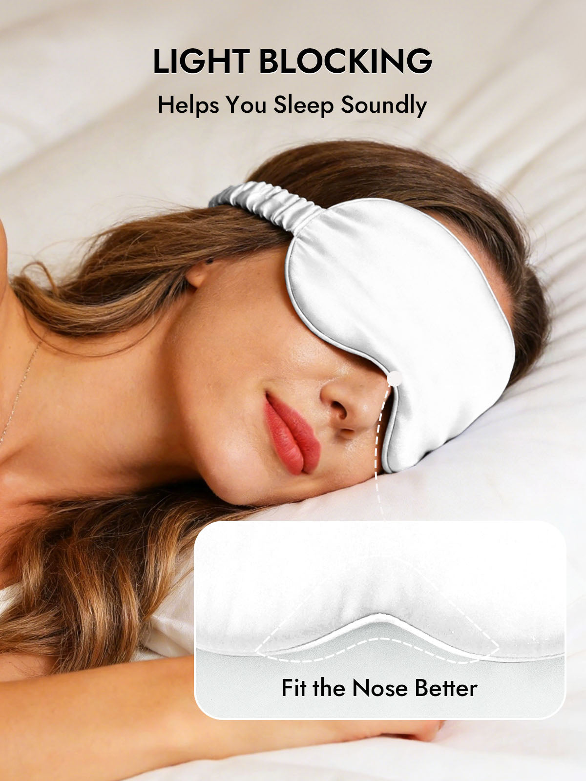 [White] SilkSilky-UK Sleep Mask 003