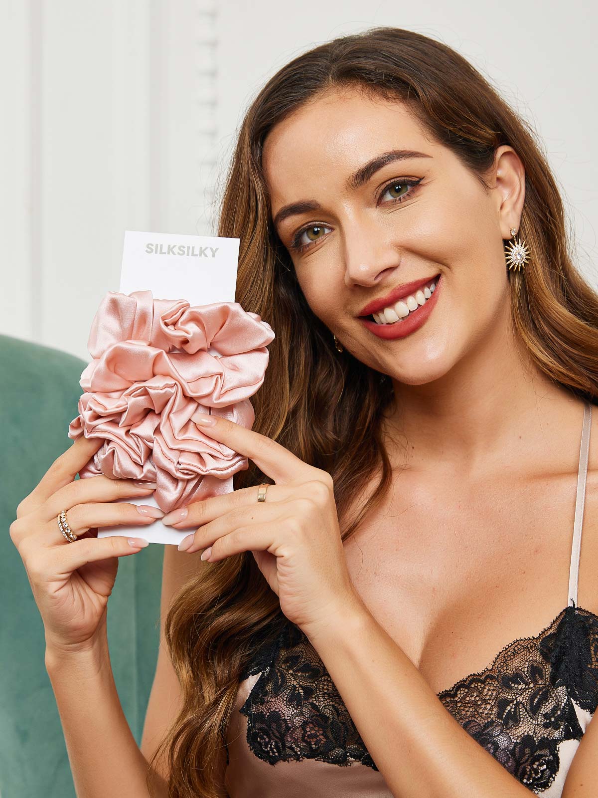 [Pink] SilkSilky-UK 19Momme Pure Silk Scrunchie 002