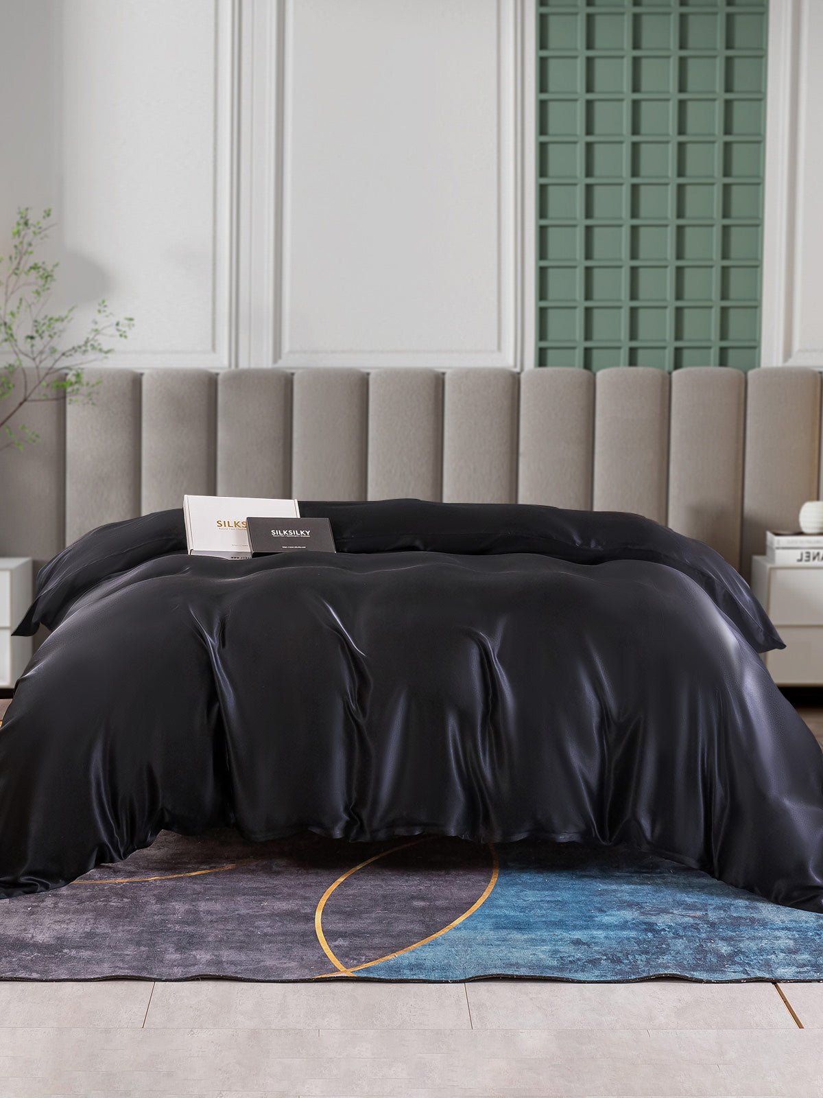[Black] SilkSilky-UK 25Momme Pure Silk Duvet Cover 002