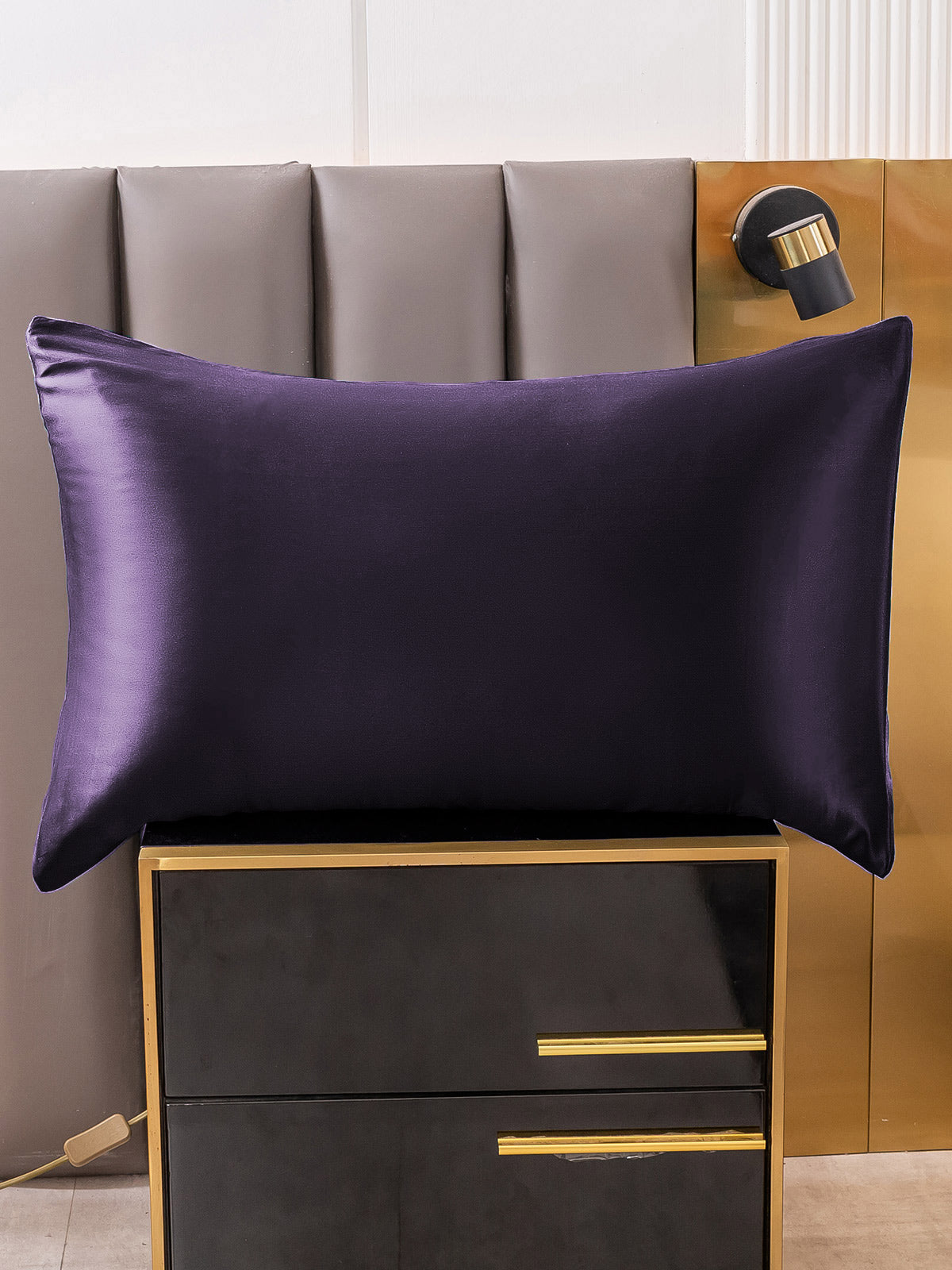 SilkSilky-UK 30Momme Pure Silk Pillowcase DeepPurple 002