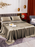 SilkSilky UK 19Momme Pure Silk Bedding Set Khaki 003