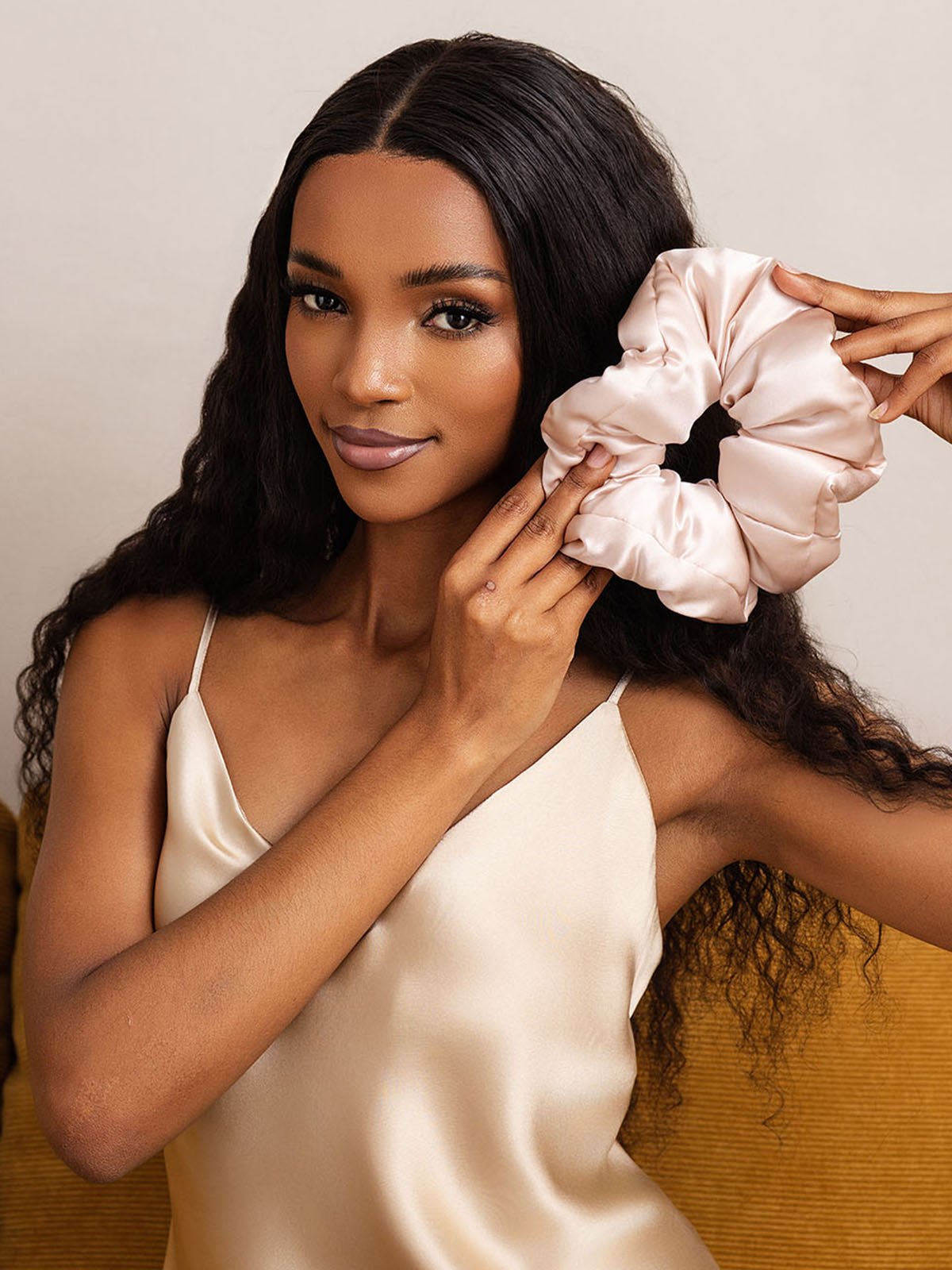 [Pink] SilkSilky-UK Pure Silk Scrunchie 003