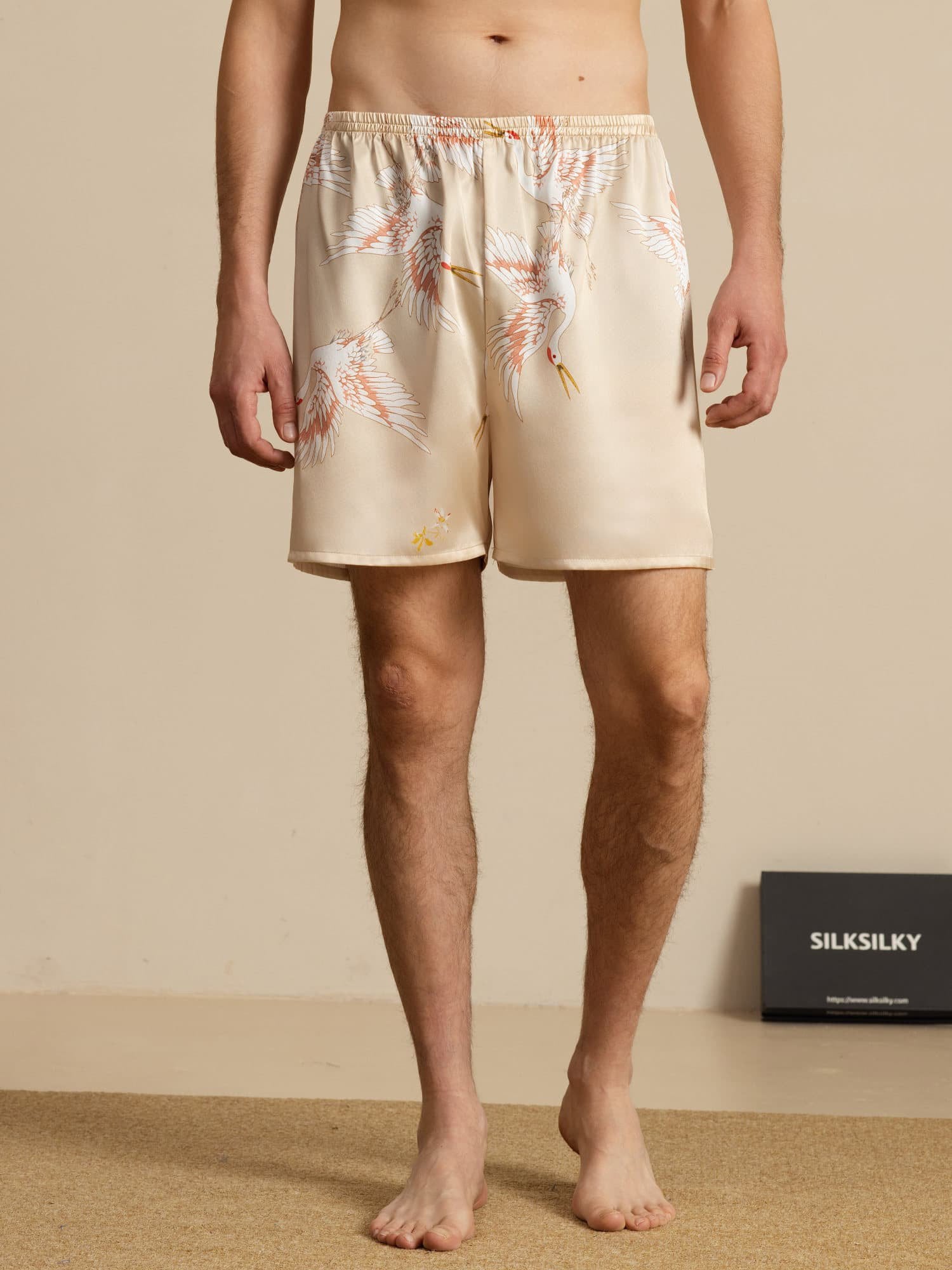 [Champagne] SilkSilky-UK 19Momme Mens Sleep Bottoms 001