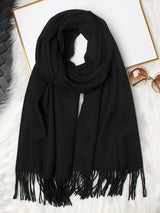 [Black] SilkSilky-UK Wool Scarf 005