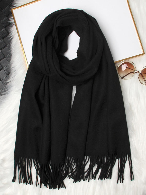 [Black] SilkSilky-UK Wool Scarf 005