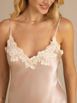[Pink] SilkSilky-UK Spaghetti Strap V Neck Dress 004