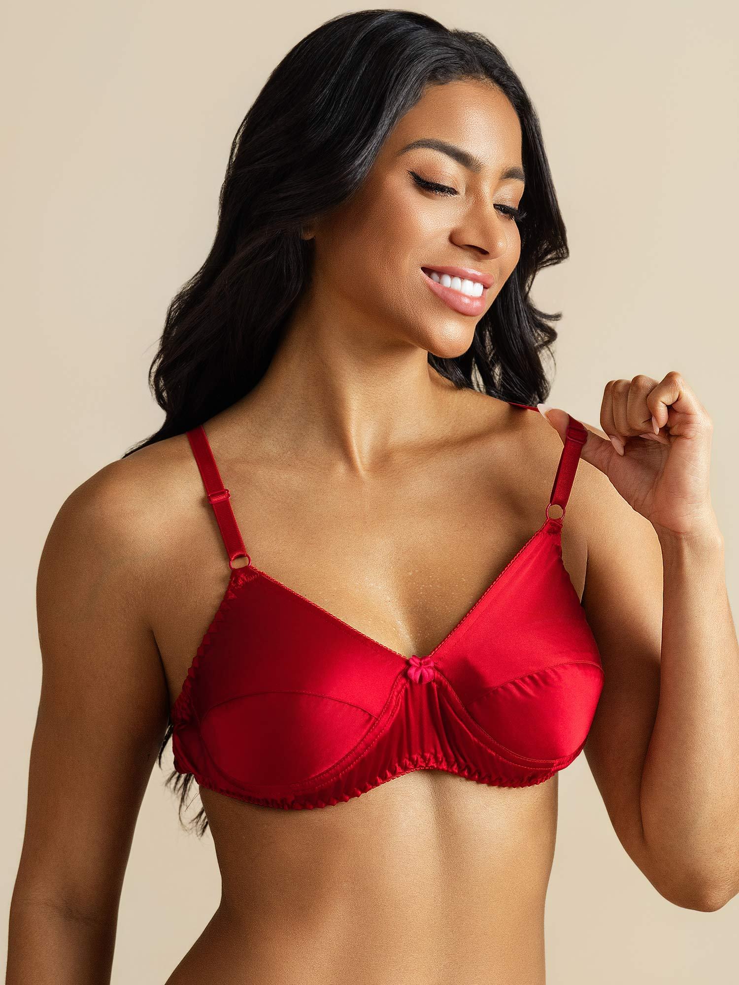 [Red] SilkSilky-UK Pure Silk Bra 003,
