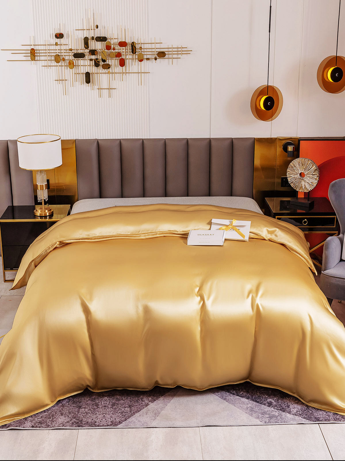 [Champagne] SilkSilky-UK 19Momme Pure Silk Duvet Cover 002