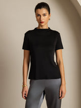 [Black] SilkSilky-UK Short Sleeve Women's T-Shirt 003