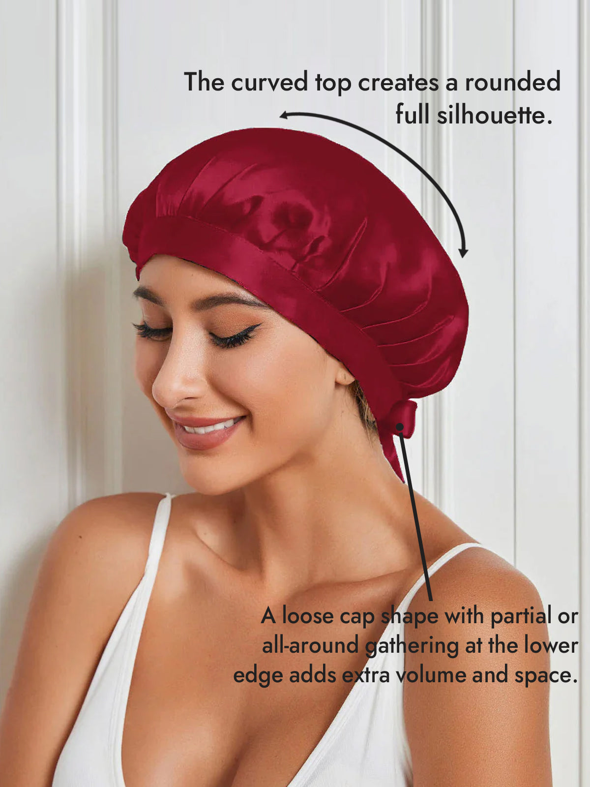 [Wine] SilkSilky-UK Pure Silk Sleep Cap 003