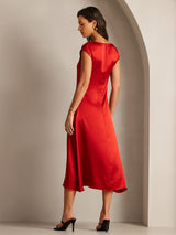 [Wine] SilkSilky-UK Cap Sleeve Dress 002