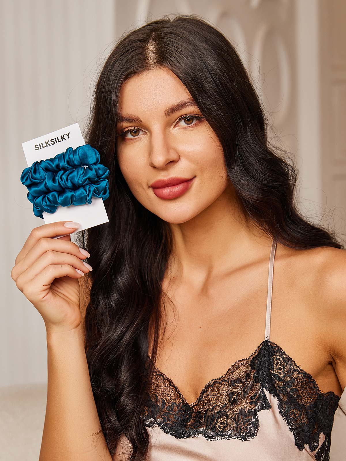 [Teal] SilkSilky-UK 19Momme Pure Silk Scrunchie 001