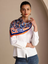 [Navy Seahorse] SilkSilky-UK Scarf 002