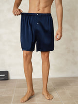 [Dark Blue] SilkSilky-UK Men's Sleep Shorts 005