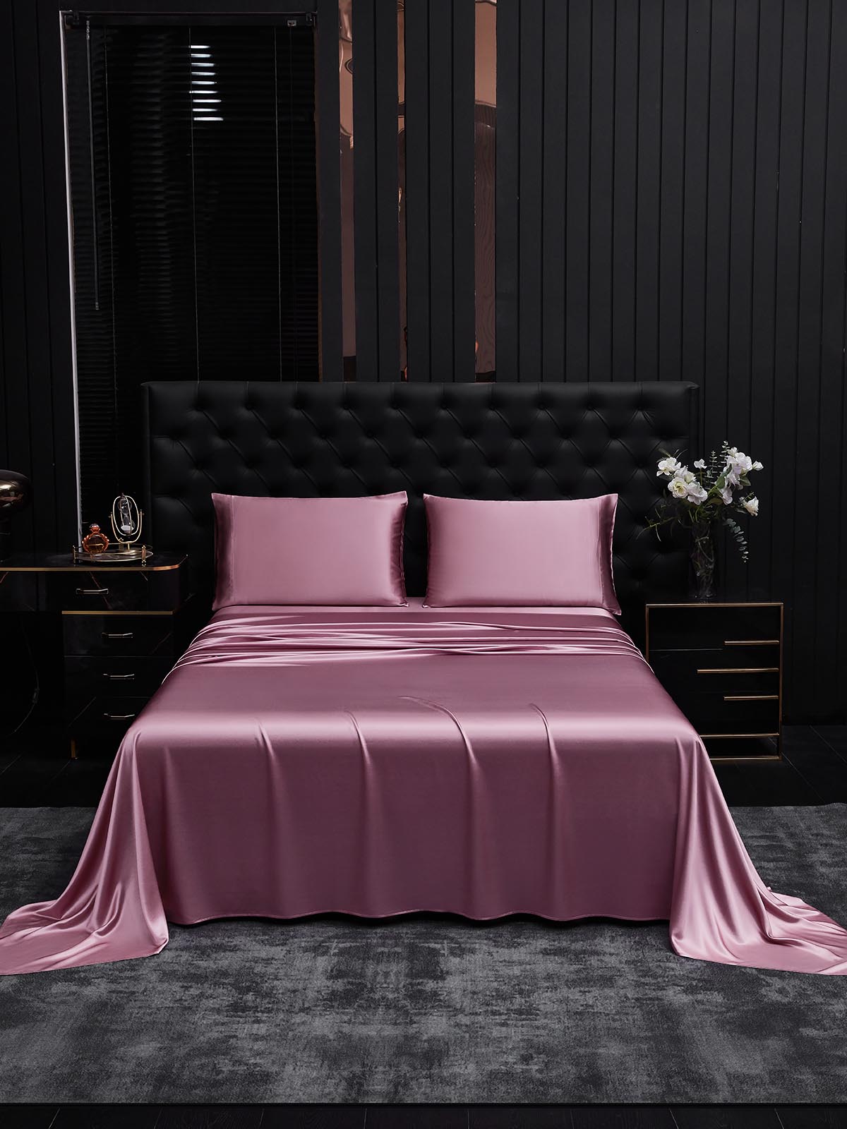 [Mauve Orchid] SilkSilky-UK 19Momme Pure Silk Bedding Set 002