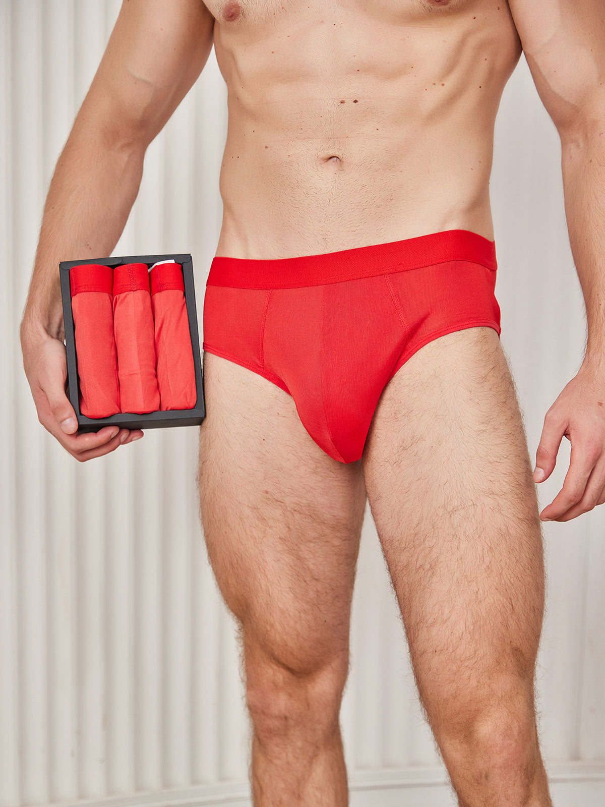 SilkSilky-UK Silk Knitted Mens Underwear Red 001