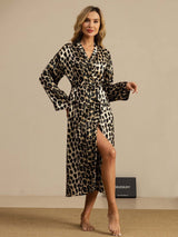 [Leopard] SilkSilky-UK Long Sleeve Women's Dressing Gown 001
