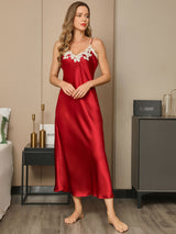 [Wine] SilkSilky-UK Spaghetti Strap V Neck Dress 003