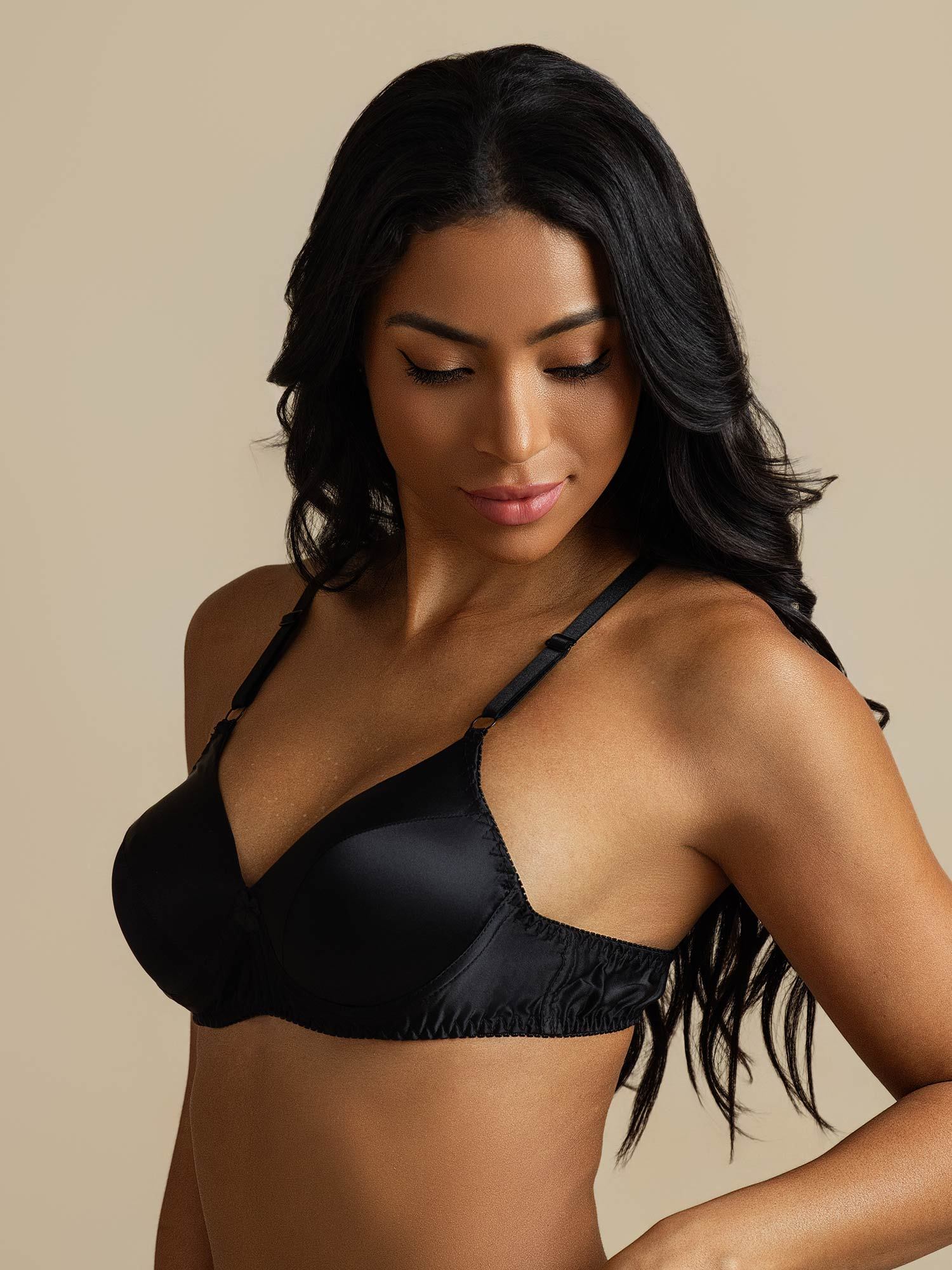 [Black] SilkSilky-UK Pure Silk Bra 007,