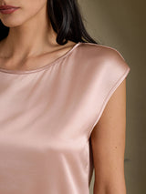 [Tuscany] SilkSilky-UK Cap Sleeve Round Neck Women's T-Shirt 004