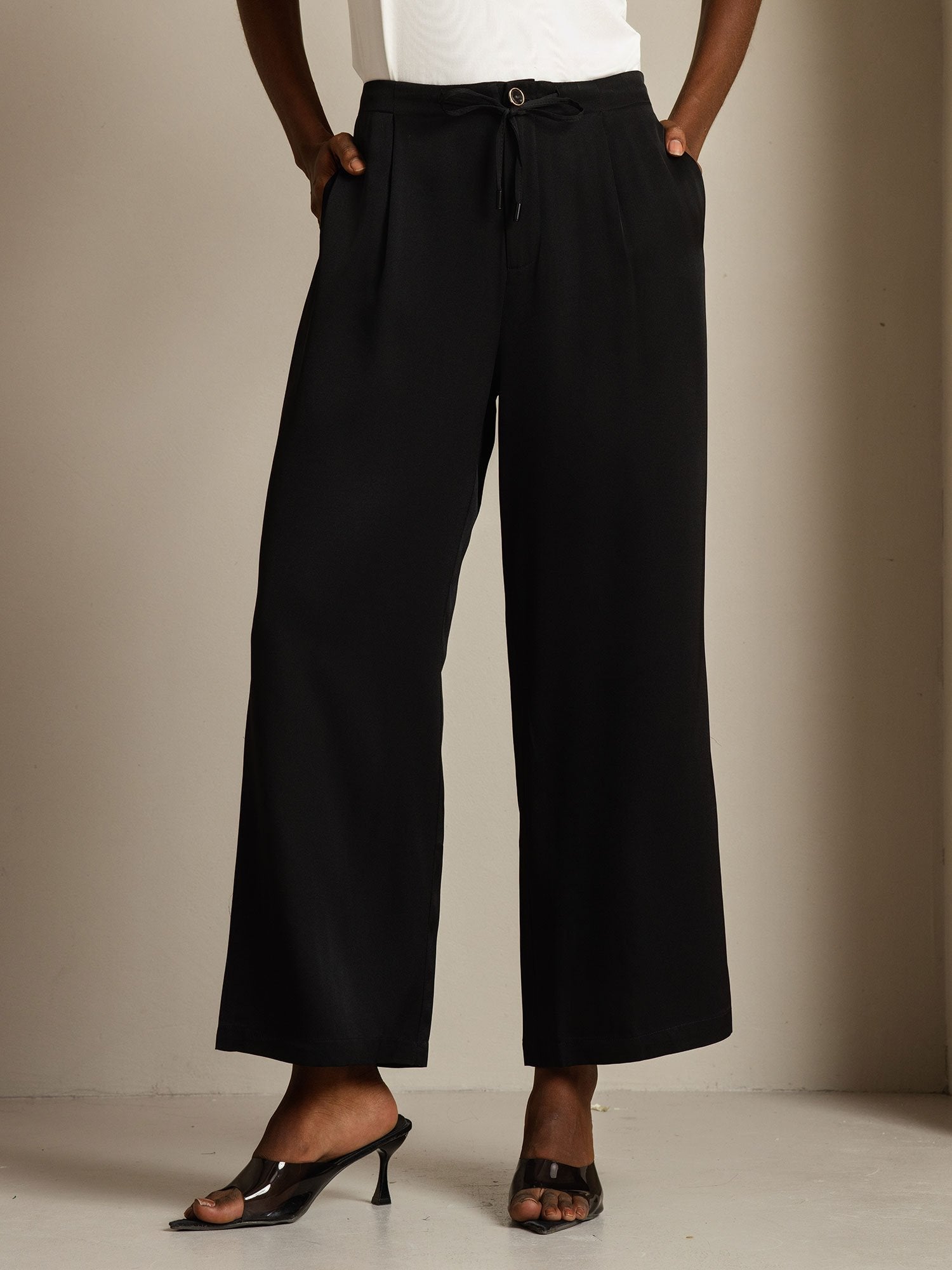 [Black] SilkSilky-UK 19Momme Silk Womens Pants 001