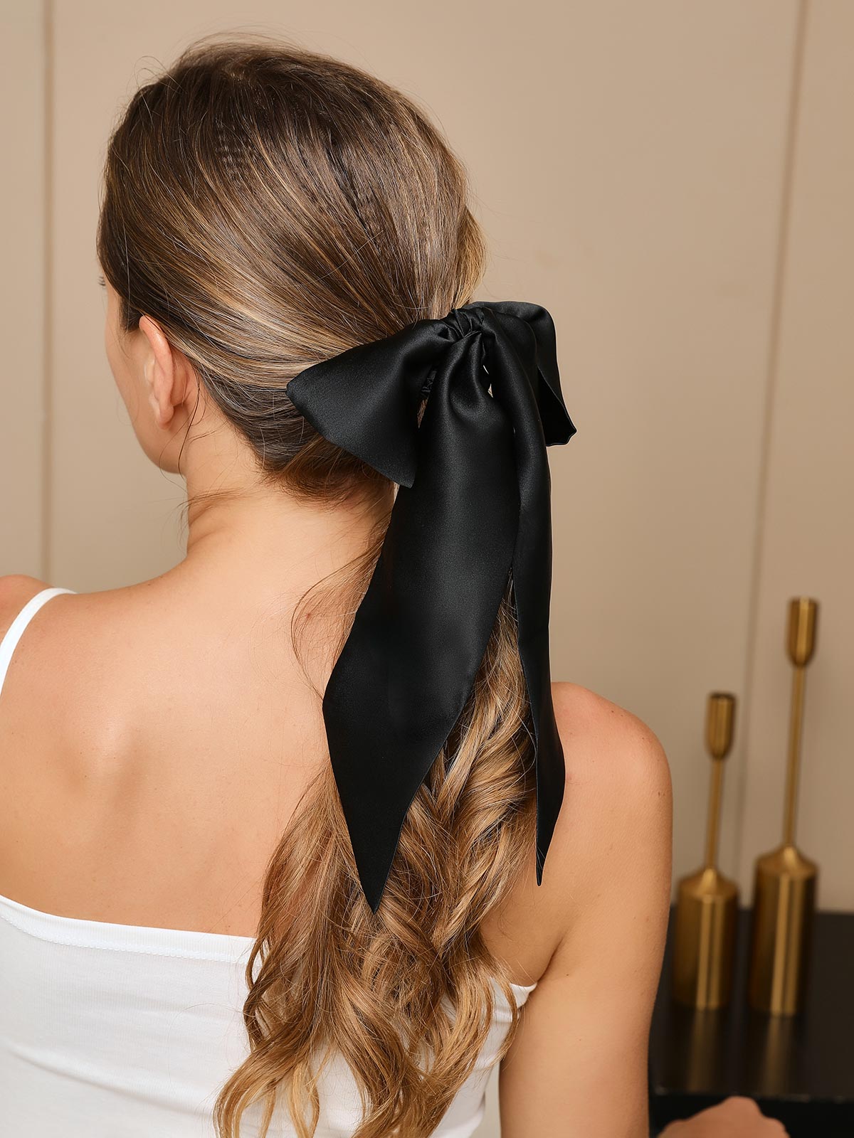 SilkSilky-UK 19Momme Pure Silk Scrunchie Black 003