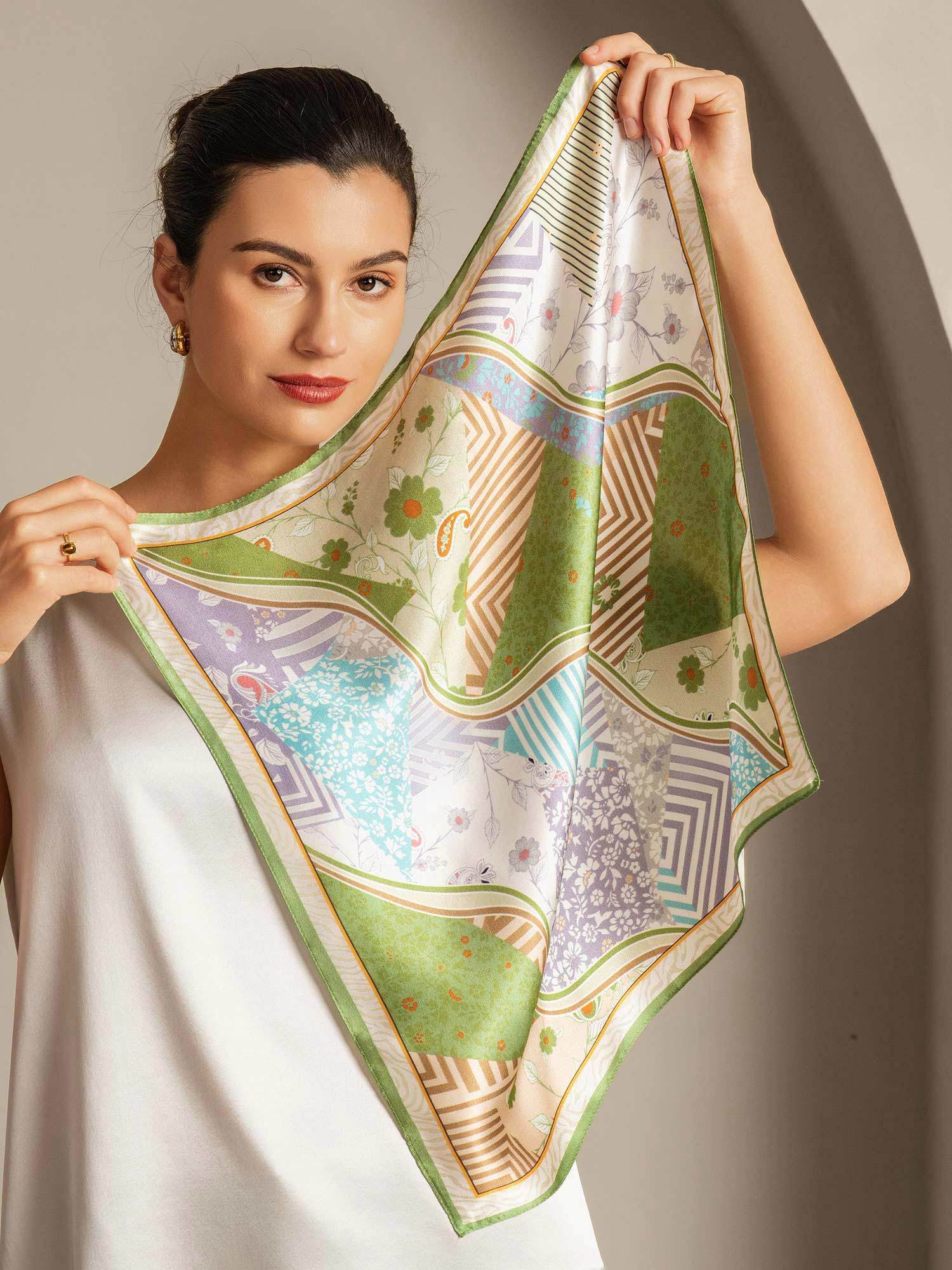 [P100] SilkSilky-UK Pure Silk Scarf 005,