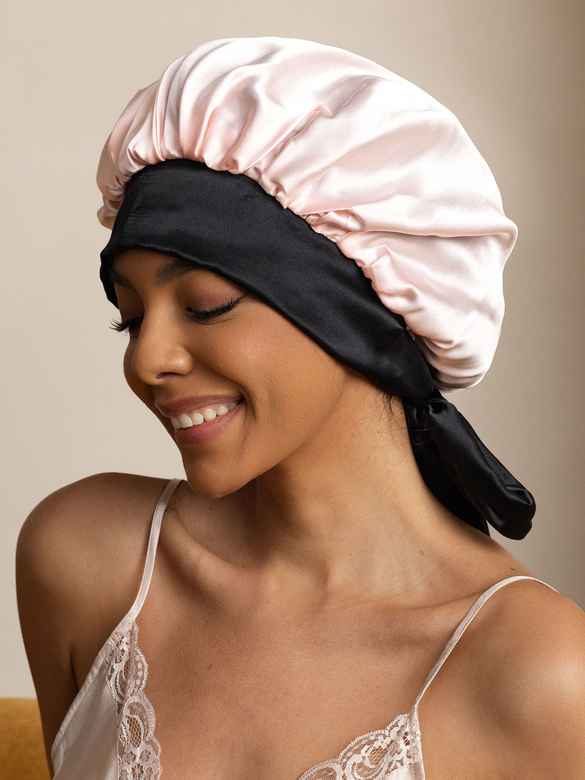 SilkSilky-UK Pure Silk Sleep Cap Pink 001