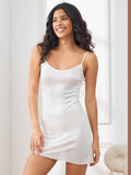 SilkSilky UK Silk Knitted Sleeveless Nightgown White 004