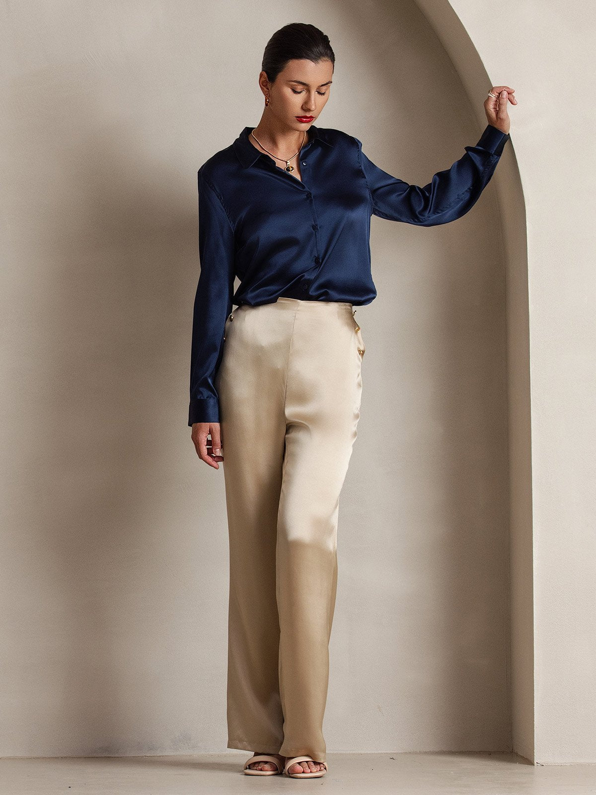 [Champagne] SilkSilky-UK 19Momme Silk Womens Pants 008