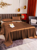 SilkSilky UK 19Momme Pure Silk Bedding Set Coffee 004