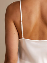 [White] SilkSilky-UK Spaghetti Strap V Neck Camisole 004