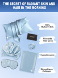 SilkSilky UK 19Momme Pure Silk Pillowcase Set LightBlue 002