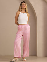 [Pink Pinstripe] SilkSilky-UK Womens Pants 006