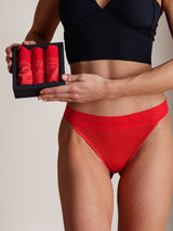 [Red] SilkSilky-UK 100% Silk Jersey Panty 002