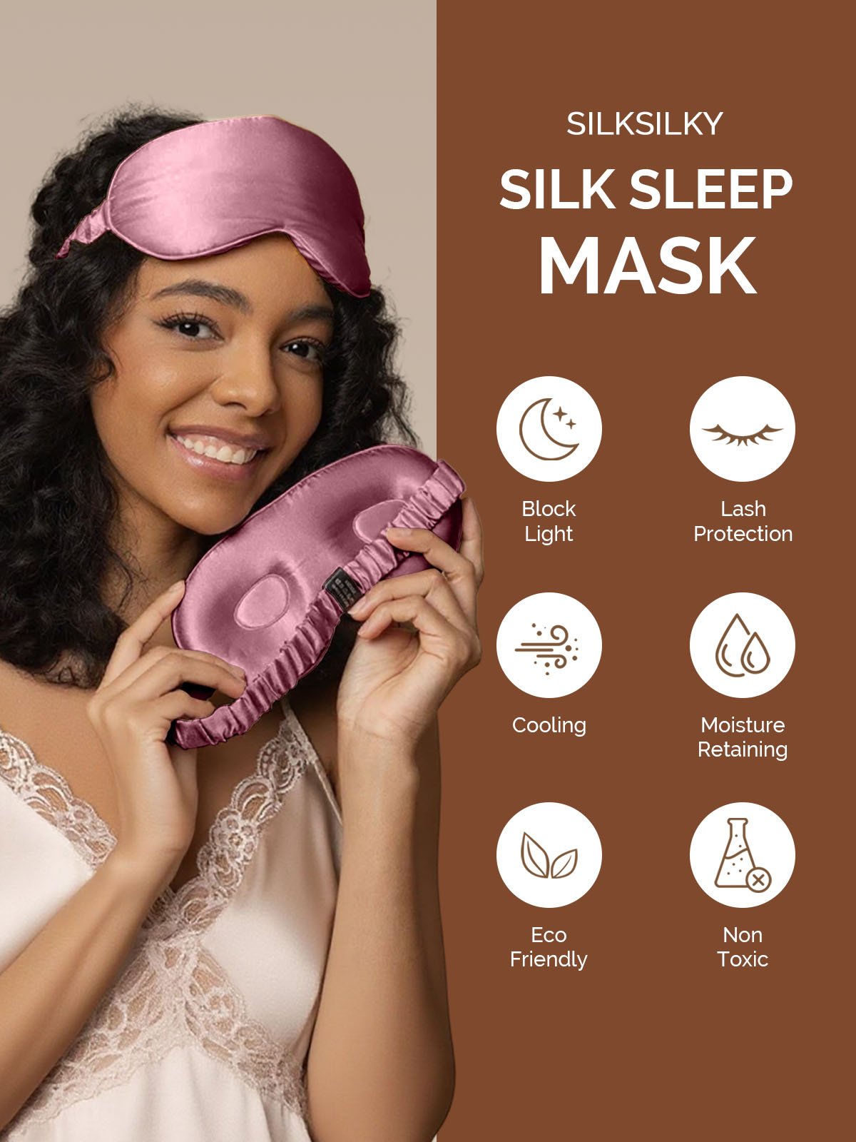 [Pale Mauve] SilkSilky-UK 22Momme Pure Silk Eye Mask 003