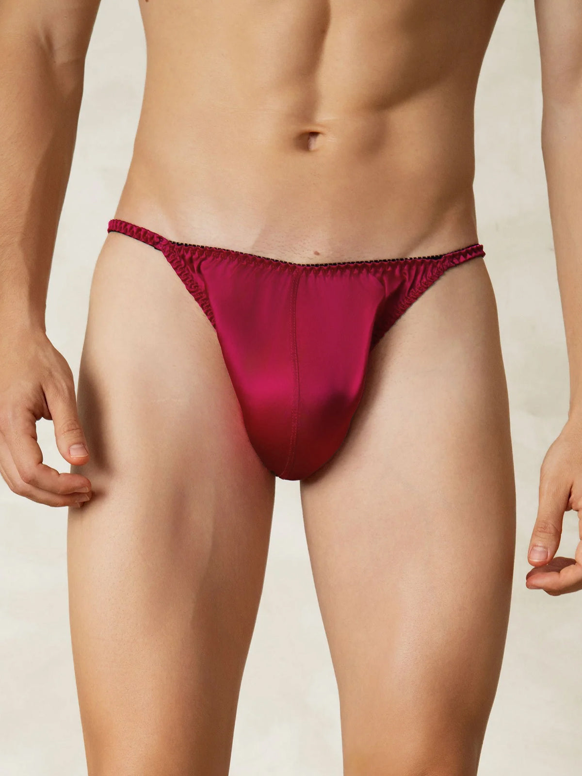 [Wine] SilkSilky-UK Pure Silk Mens Underwear 001