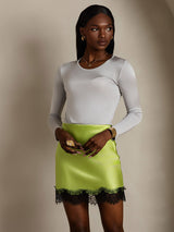 [Light Gray] SilkSilky-UK Silk Jersey Long Sleeve Round Neck Women's T-Shirt 004