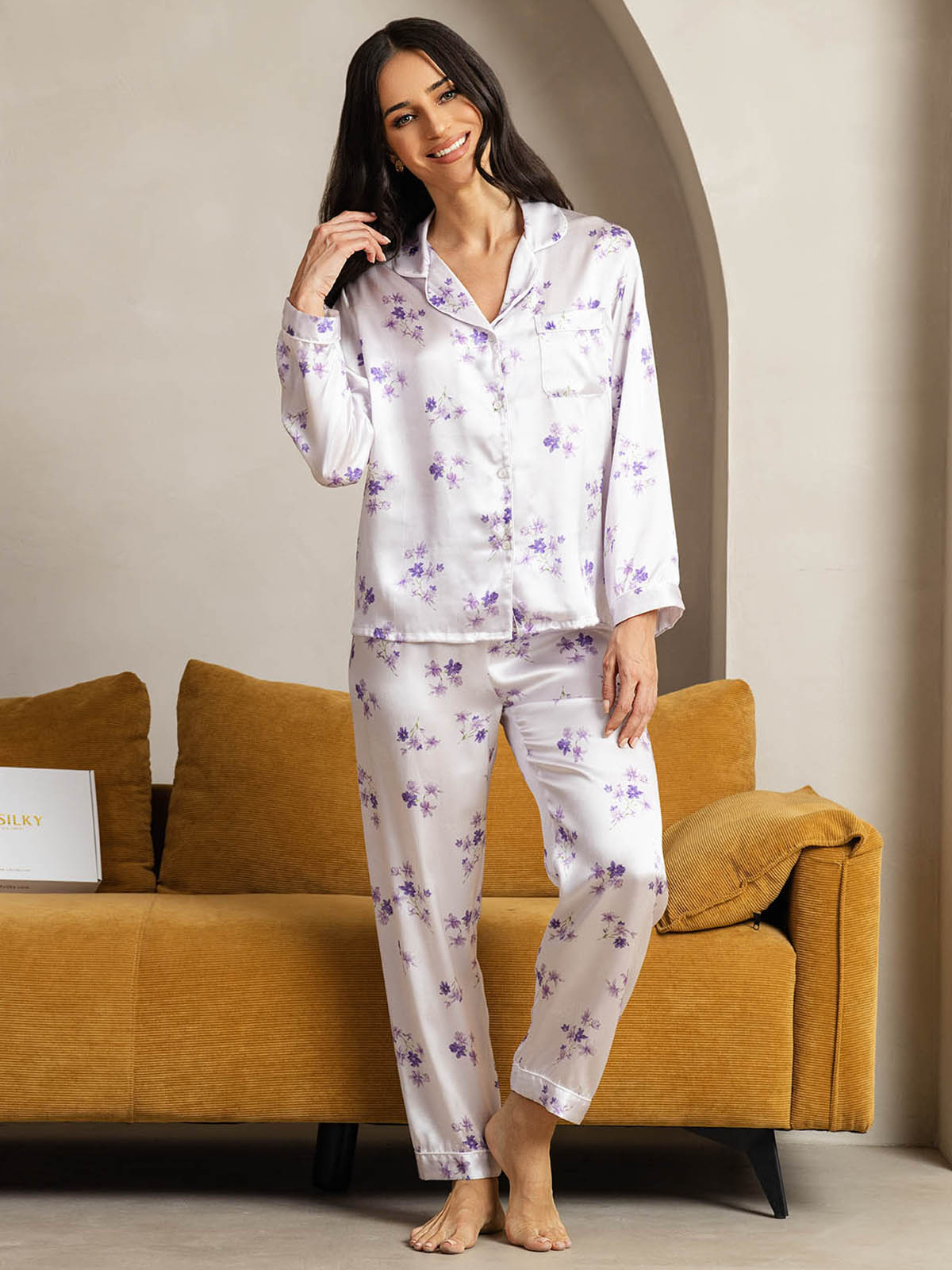 [Lilac Bloom] SilkSilky-UK Pure Silk Womens Pajamas 001
