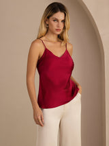 [Wine] SilkSilky-UK Spaghetti Strap V Neck Camisole 001
