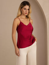 [Wine] SilkSilky-UK Spaghetti Strap V Neck Camisole 001