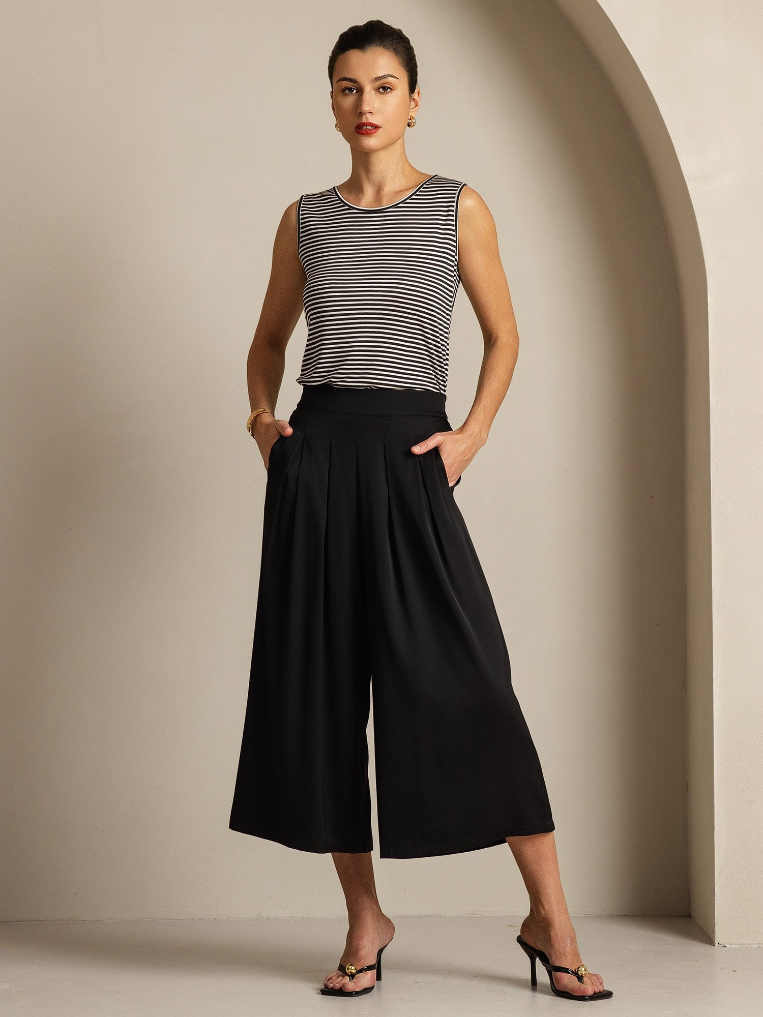 [WhiteStripe] SilkSilky-UK Pure Silk Crew Camisole 008