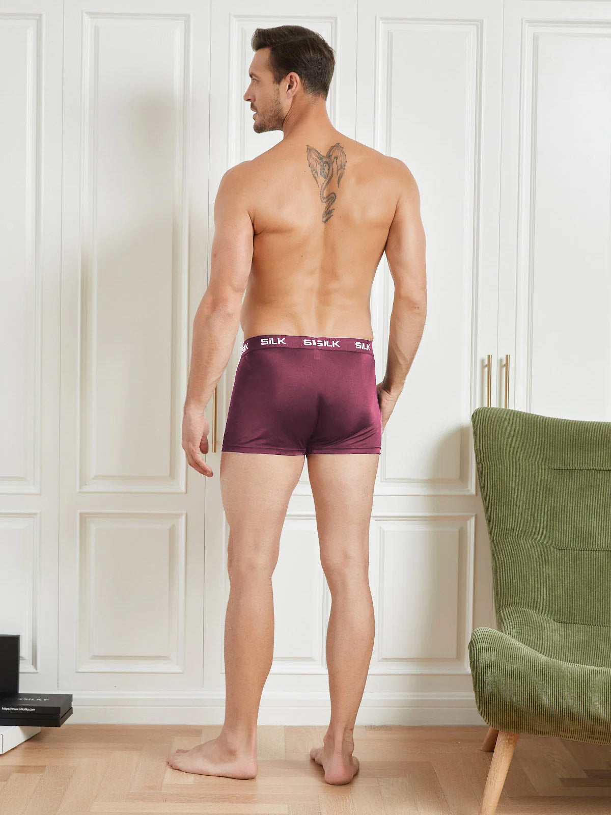 [Wine] SilkSilky-UK Pure Silk Mens Underwear 002