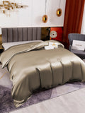 SilkSilky-UK 19Momme Pure Silk Duvet Cover Khaki 001