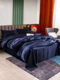 SilkSilky UK 25Momme Pure Silk Bedding Set DarkBlue 002