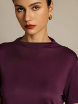 [Purple] SilkSilky-UK Short Sleeve Women's T-Shirt 004