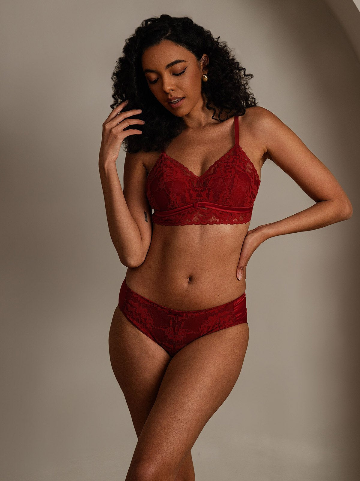 SilkSilky-UK Silk Bra&Panty Set DarkRed 006