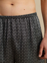 [Black Ginkgo] SilkSilky-UK Men's Sleep Shorts 005
